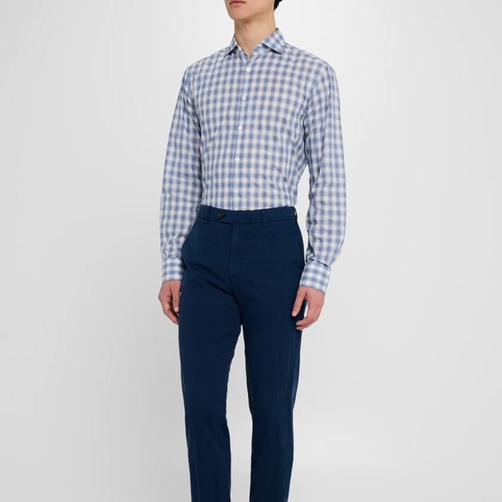 Canali cotton button down collared shirt